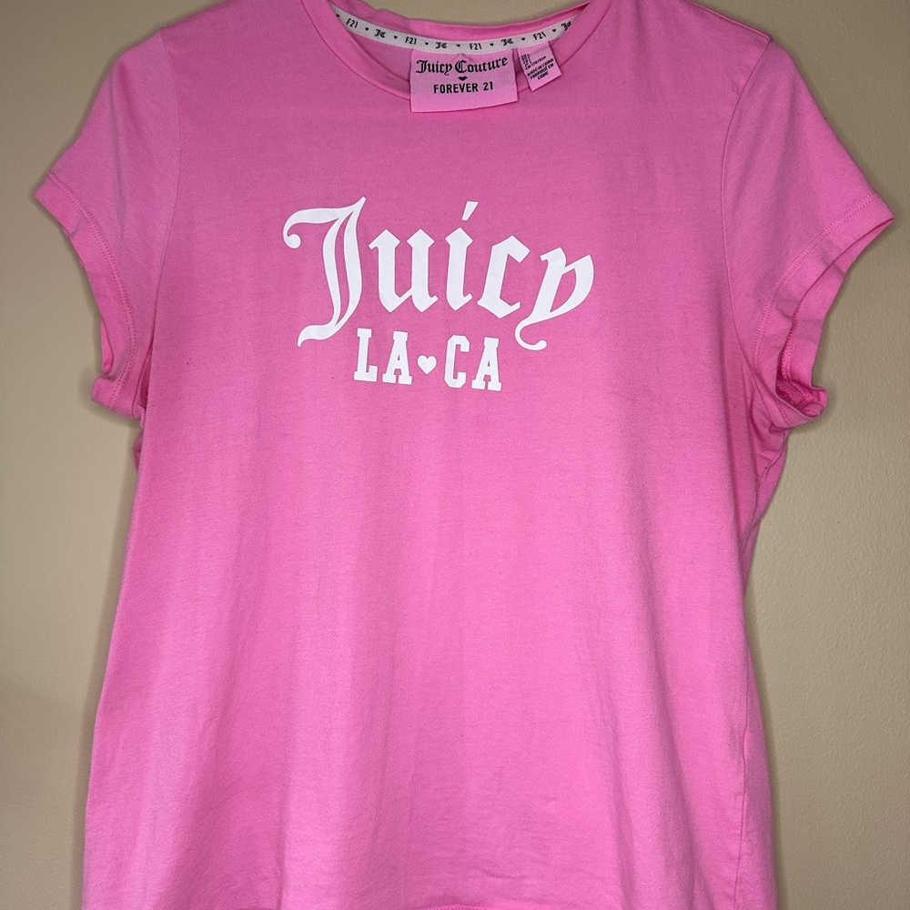 Juicy Couture Pink Graphic Short Sleeve Tee